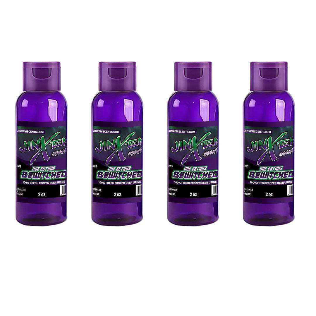 Fresh Deer Urine - doe estrus - bewitched 4 pack