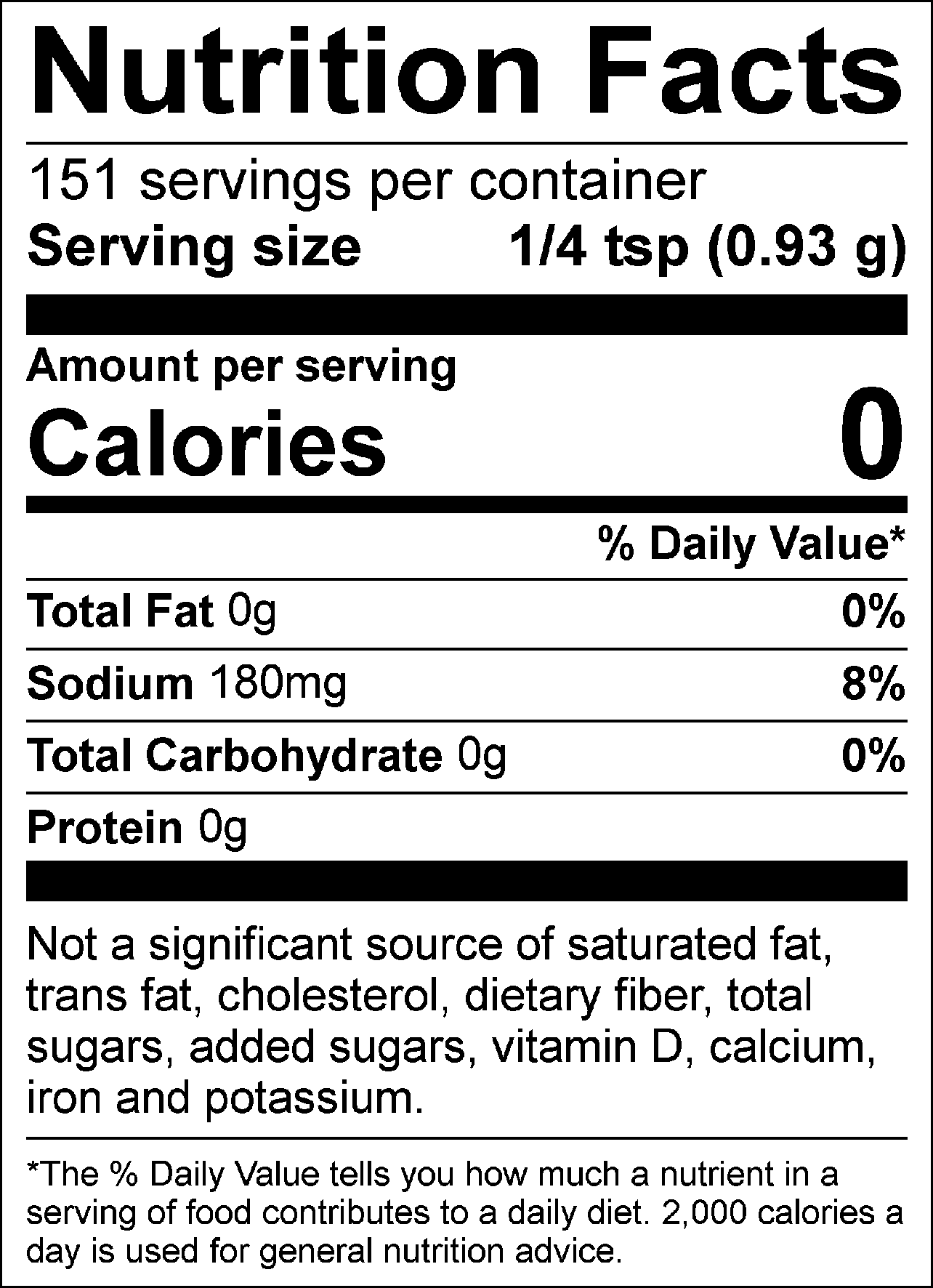 grill seasoning - nutrition facts