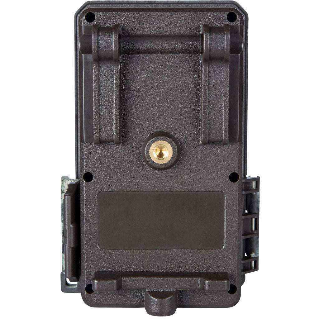 Bushnell Core DS-4K game camera back view with tripod mount and security features