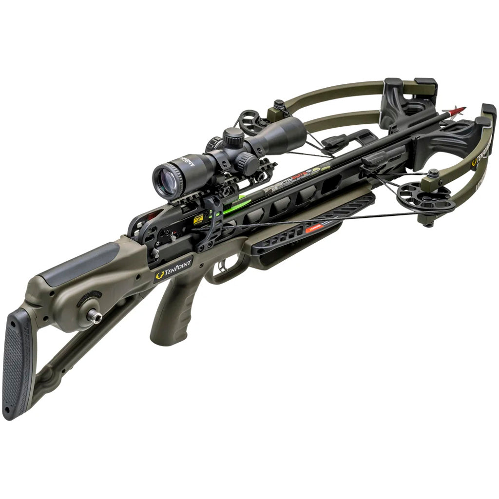 TenPoint Venom X Crossbow Package in Moss Green with Pro-View 400 Scope and ACUslide system