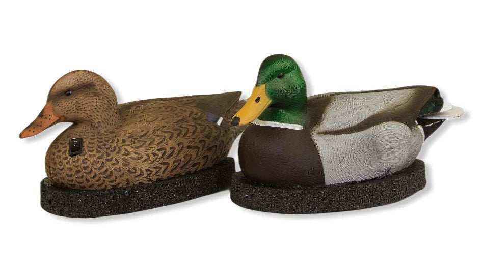 The Wagger Drake and Hen Duck Decoy pair showing size comparison and realistic detail