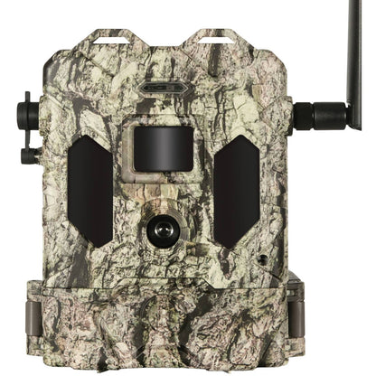 Bushnell Cellucore Game Camera side view displaying control panel and mounting features

