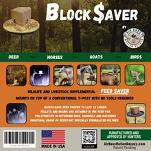 "Block $aver packaging showing installation instructions and benefits"