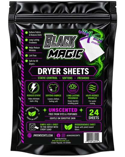 Black Magic Unscented Dryer Sheets