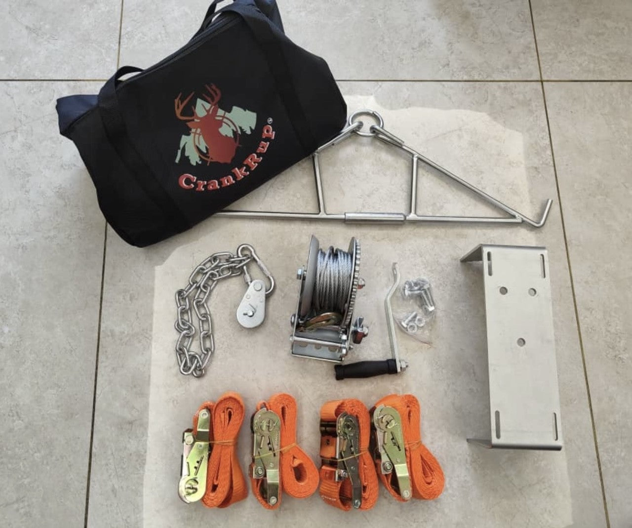 CrankRup Hoist Kit all components laid out