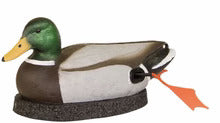 The Wadder Combo drake duck decoy with orange motion tail