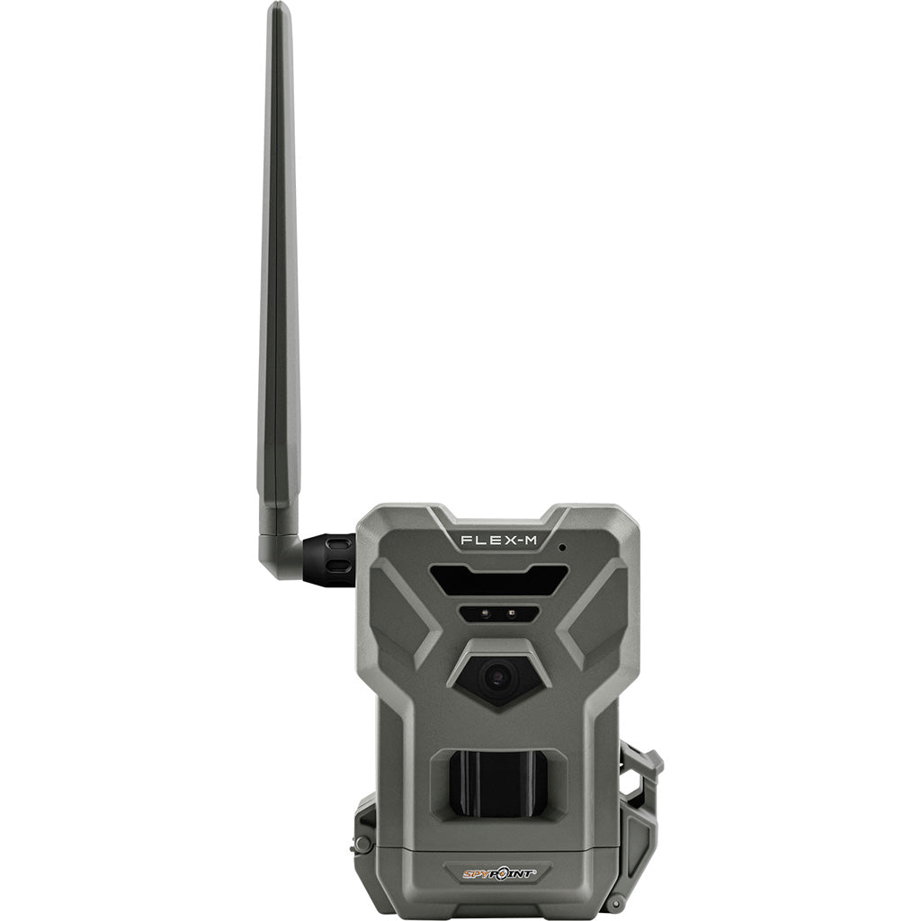 "Spypoint Flex-M Cellular Trail Camera with camouflage pattern and motion detection technology"