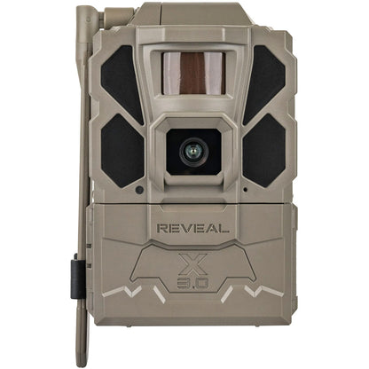 "Tactacam Reveal X Gen 3.0 showing battery compartment and SD card slot for wildlife monitoring"