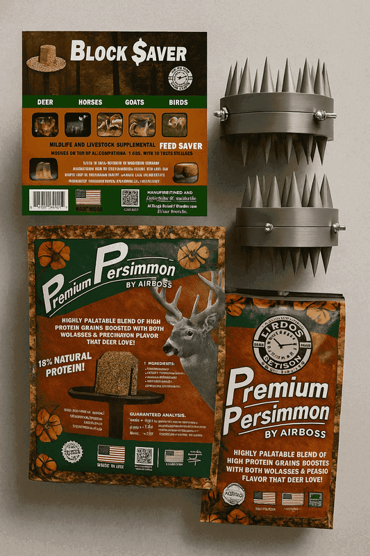 Complete Feed Block Protection System bundle with Coon Claw, Block Saver, and Premium Persimmon Feed Block