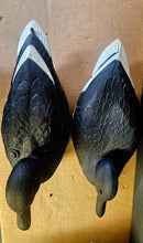 Black SALLI WOBBLER duck decoy pair showing size and detail